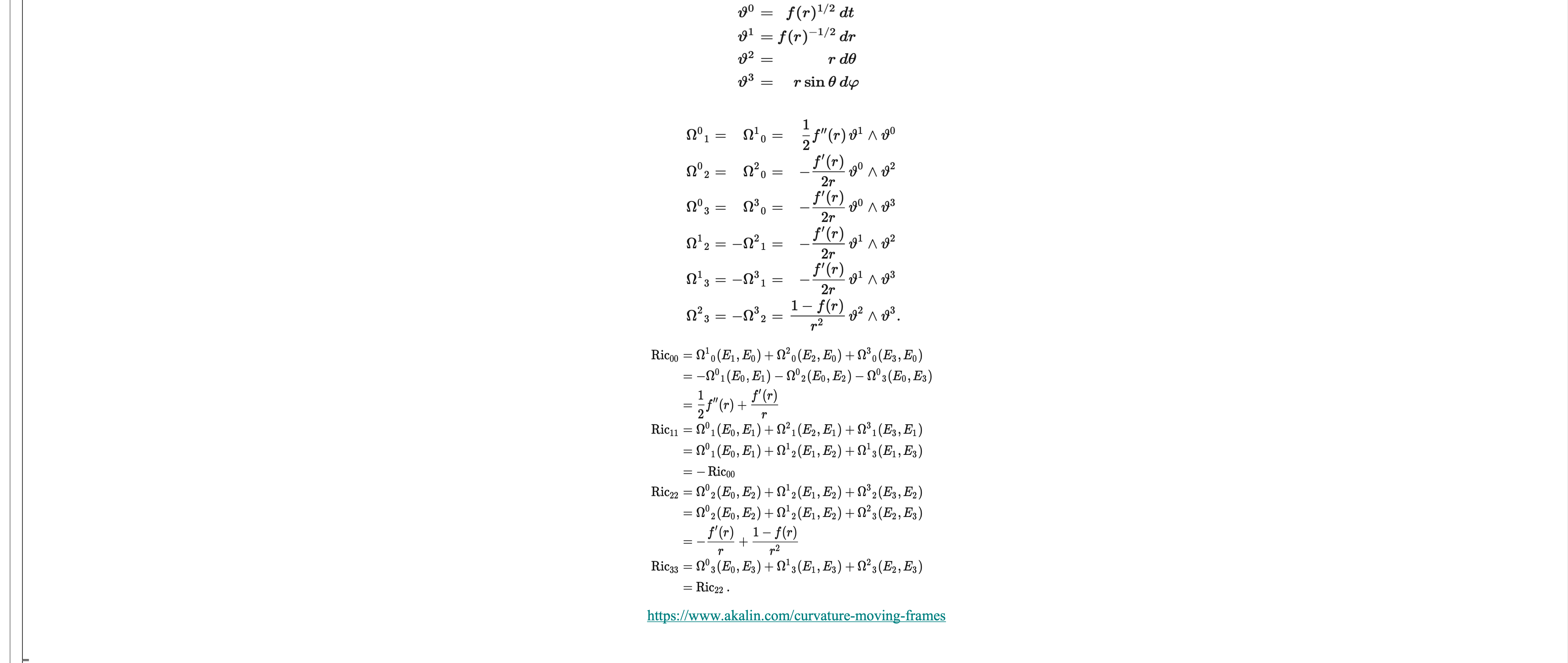 tensorAddOns Computes the Riemann and Ricci Curvature Tensors in an Orthonormal, Anholonomic Frame