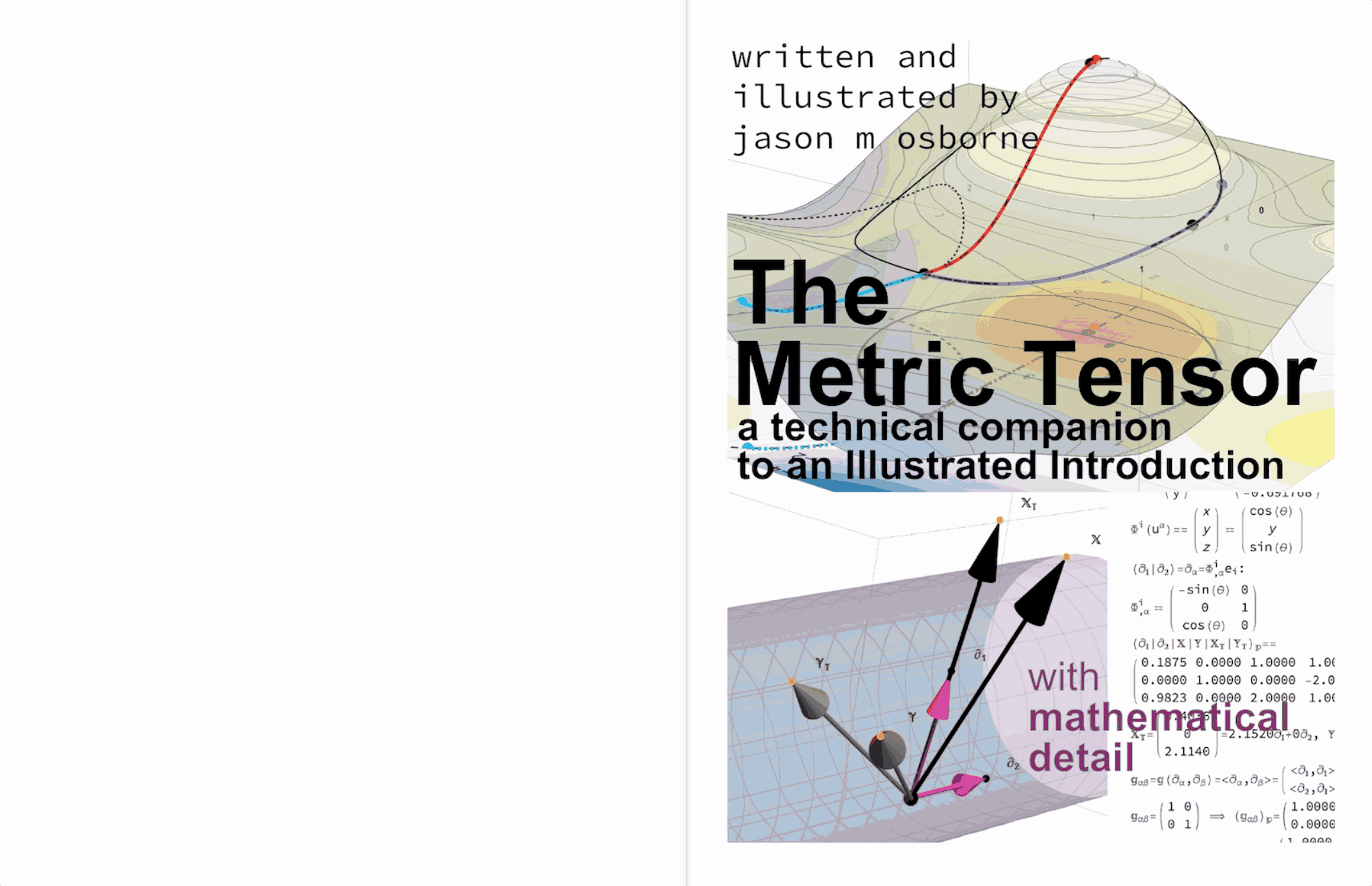 An eBook/Book Hybrid Possibility with Pages and Interactive Layers as Illustrated by the Apple Book The Metric Tensor Illustrated eBook